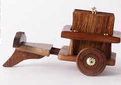 INUS BULLCART Design Coasters Set of 6 for Tea Cups Coffee Mugs Beer Cans Bar Tumblers and Water Glasses, Diwali Gift (Authentic Handmade) - Sheesham Wood