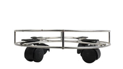 INUS Stainless Steel Cylinder Trolley with Wheels Gas Trolly, Lpg Cylinder Stand, Kitchen Gas Trolly Easy Moving Stand (Pack of 1)