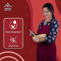 INUS Kitchen Apron For Adults Apron for Kitchen Adjustable With Removable Water Resistant Sheet Apron For Home & Hotel Maroon