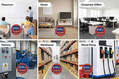 INUS Abu Fire Extinguisher Ball Standard Size - (152 mm Diameter), (with Steel Stand), Fire Safety Effective Ball for Office, School, Warehouse, Home (12)