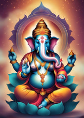 INUS Mythological (Lord Shiva, Om, Lord Ganesh) Abstract Posters, A4, 300GSM with Double Sided Tape and Free Stickers - (30 cm x 21 cm x 0.2 cm)(Pack of 3)