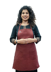 INUS Kitchen Apron For Adults Apron for Kitchen Adjustable With Removable Water Resistant Sheet Apron For Home & Hotel Maroon
