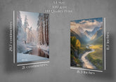 INUS Four seasons, English, Hindi, Spanish, French (Autumn, Summers, Winters, Spring) Wall Abstract Posters, A4 300GSM with Double Sided Tape and Free Stickers - (30 cm x 21 cm x 0.2 cm)(Pack of 4)