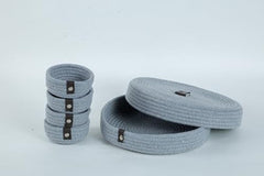 INUS Dry Fruit Jute Container Tray Set with Cotton Rope & Lid - Multiuse Storage for Sweets, Chips, Diwali Gift Cookies & Snacks (Grey)