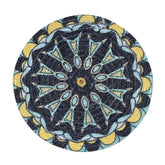 INUS Reversible Cotton Coasters 7" Round Washable & Water-Absorbent Tea Coaster Set of 8 for Dining Table, Cups & Hot Pots - Premium Finish, Water Absorbent, Durable Table Decor Accessories (Abstract)