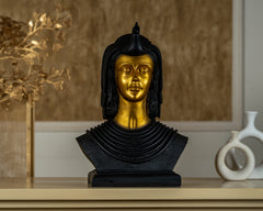 INUS CleoEternity Echoes of Egypt, Resin Craft Home Desktop, Queen Bust Egyptian Dcor, CleoEternity Golden Face with Bird (Golden with Black)