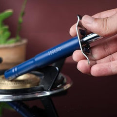 INUS Easy Grip Metal Regular Gas Lighters for Kitchen Use Gas Stove Lighter & Gas Stoves, Restaurants (Color - Blue - Small) Pack of 1