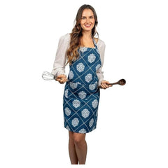 Inus Kitchen Apron For Adults Apron for Kitchen Adjustable Flame Retardant Apron For Home & Hotel (Blue)