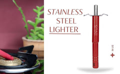 INUS Easy Grip Metal Regular Gas Lighters for Kitchen Use Gas Stove Lighter & Gas Stoves, Restaurants (Color - Maroon - Small) Pack of 1