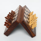 INUS Handcrafted Wooden Chess Set with Magnetic Board - Folding Storage Case, Premium Chess Pieces, Gift for Chess Lovers Adults & Kids - 10x10x3inch