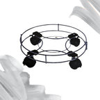 INUS Stainless Steel Cylinder Trolley with Wheels Gas Trolly, Lpg Cylinder Stand, Kitchen Gas Trolly Easy Moving Stand (Pack of 1)