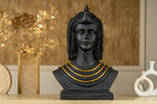 INUS CleoEternity Echoes of Egypt, CleoEternity Golden Golden Necklace with Bird, Resin Craft Home Desktop, Queen Bust Egyptian Decor (Golden with Black)