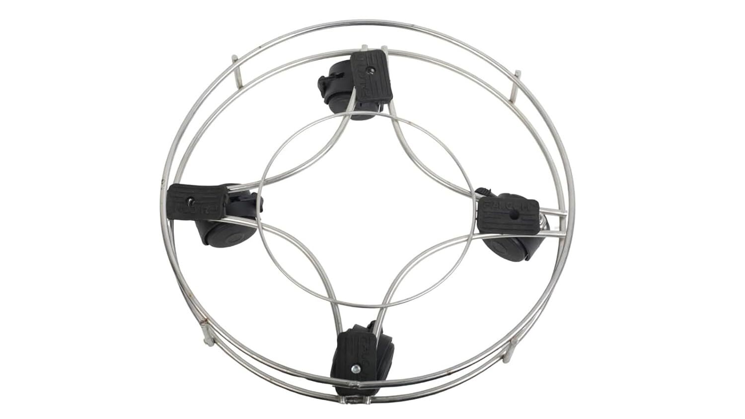 INUS Stainless Steel Cylinder Trolley with Wheels Gas Trolly, Lpg Cylinder Stand, Kitchen Gas Trolly Easy Moving Stand (Pack of 1)