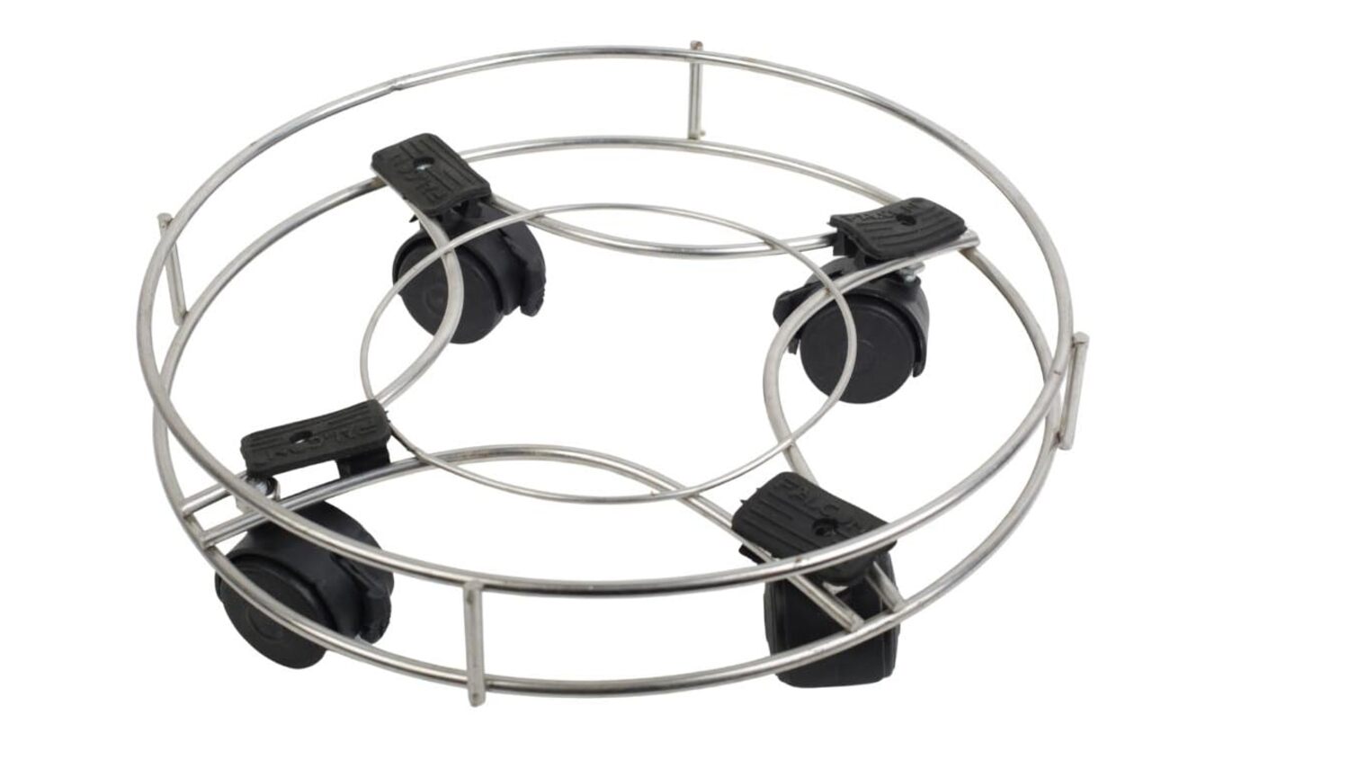 INUS Stainless Steel Cylinder Trolley with Wheels Gas Trolly, Lpg Cylinder Stand, Kitchen Gas Trolly Easy Moving Stand (Pack of 1)