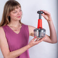 INUS 2-in-1 Vegetable and Fruit Chopper Manual Hand-Press Push Chopper for Efficient Cutting of Onions, Salads, Tomatoes, and Potatoes. Features a Large with an Easy Push and Close Button - 600ml