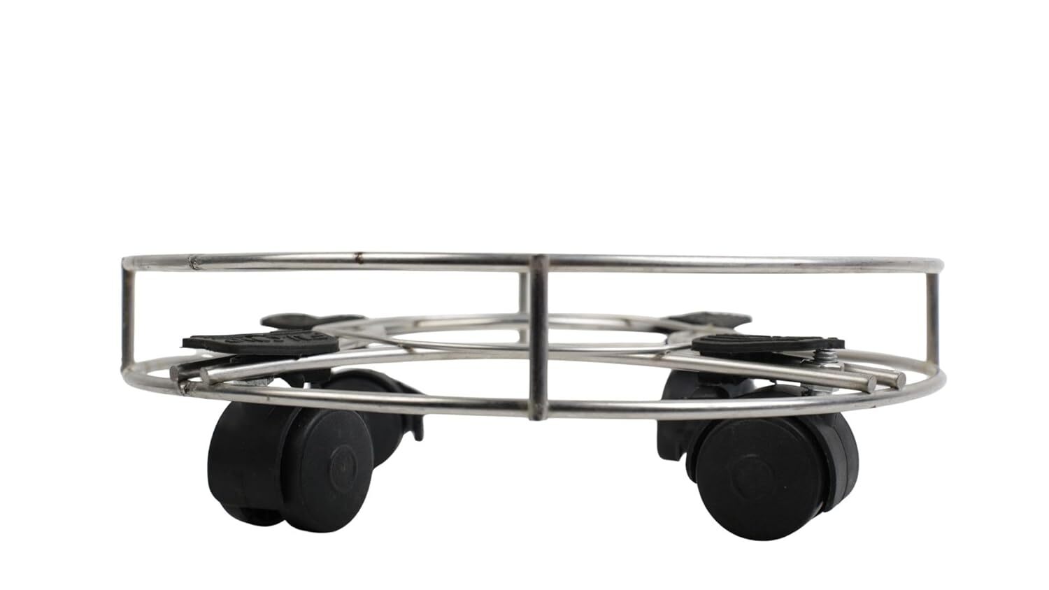 INUS Stainless Steel Cylinder Trolley with Wheels Gas Trolly, Lpg Cylinder Stand, Kitchen Gas Trolly Easy Moving Stand (Pack of 1)