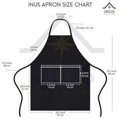 Inus Kitchen Apron For Adults Apron for Kitchen Adjustable Flame Retardant Apron For Home & Hotel (Blue)
