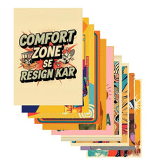 INUS Motivational, Uplifting Wall Abstract Posters, Inspiring A4 300GSM with and Free Stickers - (30 cm x 21 cm x 0.2 cm)(Pack of 10)