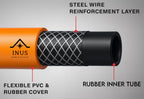 INUS Combo of Rubber Hose Pipe 1.5m and Kitchen Smart and Unique Regulator with Gas Indicator from Imported Korean Zinc, Adjustable Combo of 2