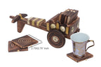 INUS Bullcart Design Coasters Set of 6 for Tea Cups Coffee Mugs Beer Cans Bar Tumblers and Water Glasses, Diwali Gift (Authentic Handmade) - Mango Wood