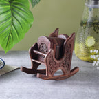 INUS Antique Chair Design Coasters Set of 6 for Tea Cups Coffee Mugs Beer Cans Bar Tumblers and Water Glasses (Authentic Handmade) - Sheesham Wood