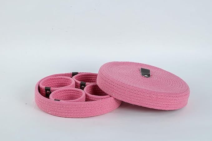 Dry Fruit Jute Container Tray Set with Cotton Rope & Lid