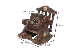 Chair Design Coasters Set of 6 for Tea Cups Coffee Mugs Beer Cans Bar Tumblers and Water Glasses, Diwali Gift (Authentic Handmade) - Mango Wood