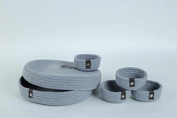 Dry Fruit Jute Container Tray Set with Cotton Rope & Lid