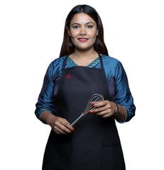 INUS Kitchen Apron For Adults Apron for Kitchen Adjustable With Removable Water Resistant Sheet Apron For Home & Hotel - (Black)