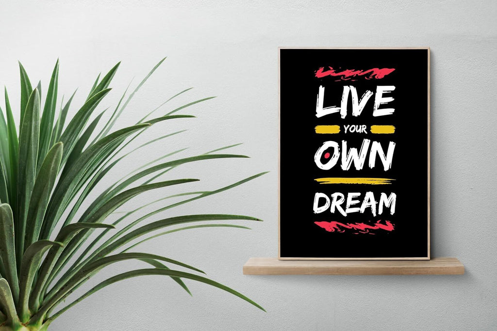 INUS Motivational, Uplifting, Empowering, Inspiring Wall Abstract Posters,A4 300GSM with comes with a built-in self-adhesive strip and Free Stickers - (30 cm x 21 cm x 0.2 cm)(Pack of 5)