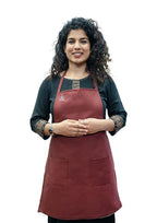INUS Kitchen Apron For Adults Apron for Kitchen Adjustable With Removable Water Resistant Sheet Apron For Home & Hotel Maroon