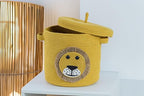 INUS Yellow Lion Storage Basket with Lid – Durable Multipurpose Toy Organizer for Laundry, Baby Clothes, Kids' Room, Nursery, Play Area, Office, and Living Room