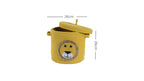INUS Yellow Lion Storage Basket with Lid – Durable Multipurpose Toy Organizer for Laundry, Baby Clothes, Kids' Room, Nursery, Play Area, Office, and Living Room