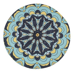 INUS 15" Reversible Cotton Dining Table Placemats & Coaster   Washable Round Table Mat for Hot Pots, Plates & Pans   Eco-Friendly Handmade Rib Style   Pack of 1 (Abstract)