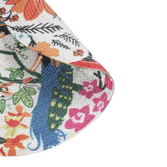 INUS 15" Reversible Cotton Dining Table Placemats & Coaster   Washable Round Table Mat for Hot Pots, Plates & Pans   Eco-Friendly Handmade Rib Style   Pack of 1 (Floral)