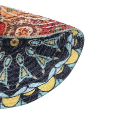 INUS 15" Reversible Cotton Dining Table Placemats & Coaster   Washable Round Table Mat for Hot Pots, Plates & Pans   Eco-Friendly Handmade Rib Style   Pack of 4 (Abstract)