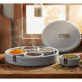 INUS Dry Fruit Jute Container Tray Set with Cotton Rope & Lid - Multiuse Storage for Sweets, Chips, Diwali Gift Cookies & Snacks (Grey)