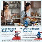 INUS Kitchen Smart and Unique Regulator with Gas Level Indicator Design with Multipoint Holding Design, with Imported Korean Zinc, Fire Safe, with Child Safety, Commercial Use Only