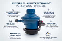INUS Combo of Rubber Hose Pipe 1.5m and Kitchen Smart and Unique Regulator from Imported Korean Zinc, Adjustable Combo of 2
